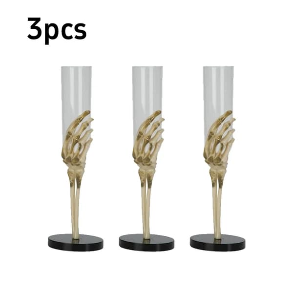 Retro Halloween Bæger Champagneglas Skelet Hånd Arm Design Plast Fest Bar Tilbehør 2 stk 3PCS