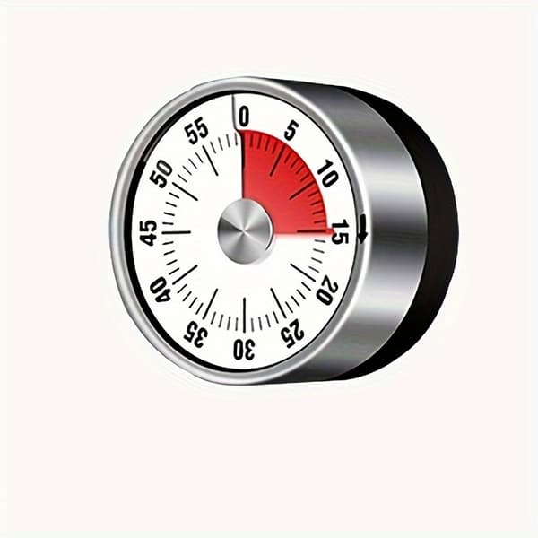 Magnetisk Kjøkkentimer i Rustfritt Stål Mekanisk Nedtellingstimer for Matlaging White 1PC