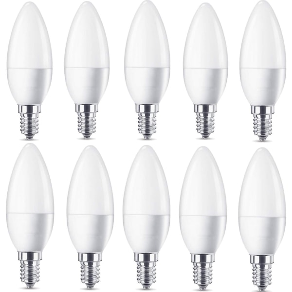 E14 Led-kynttilälamput LED-lamput E14 Candelabra, 10 SMD 2835 Lämmin valkoinen valonlähteet, ei himmennettäviä, 220-240v, E14-kanta