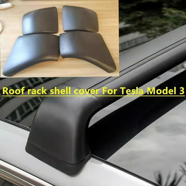 Erstatning Takrails Deksel, 4x Svart, for Tesla Modeller 2021-2023 - Perfekt}F2{