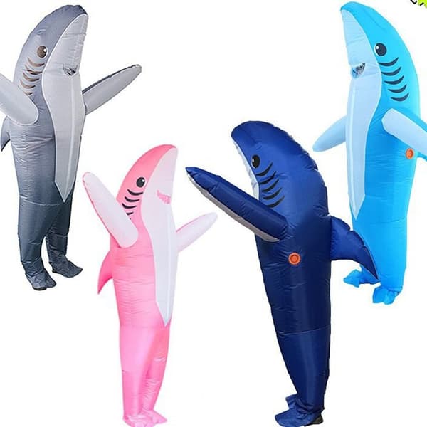 Ocean Cosplay Haj Oppusteligt Kostume Scene Blå Blue Adults