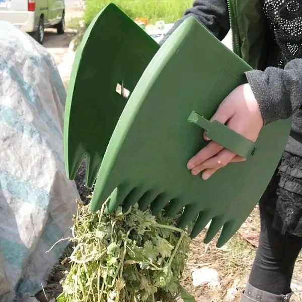 Løvrive Haveværktøj i Plast til Opsamling af Blade Plænefejer Håndrive Have green