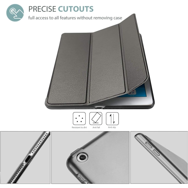 Smart Fodral för iPad 9.7 tum iPad 6:e/5:e generationen 2018 2017 (Modell: A1893 A1954 A1822 A1823), Ultratunn Lättvikt{F2}