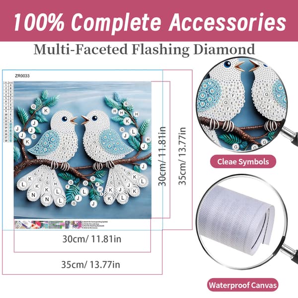 5D Diamantmålning DIY Konstkit Kristall Canvas Hantverksset 35x35cm a