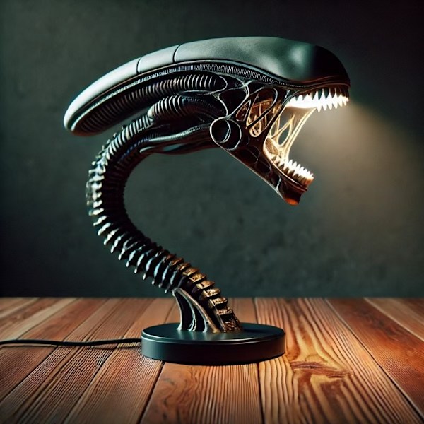 Ny ALIEN LAMPA Alien biologisk lamphållare sovrum heminredningslampa harts ornament{f428}