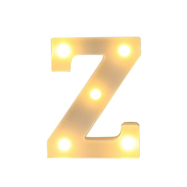 LED-bokstavslampor, lysande vita plastbokstäver, stående/hängande A-M & Z