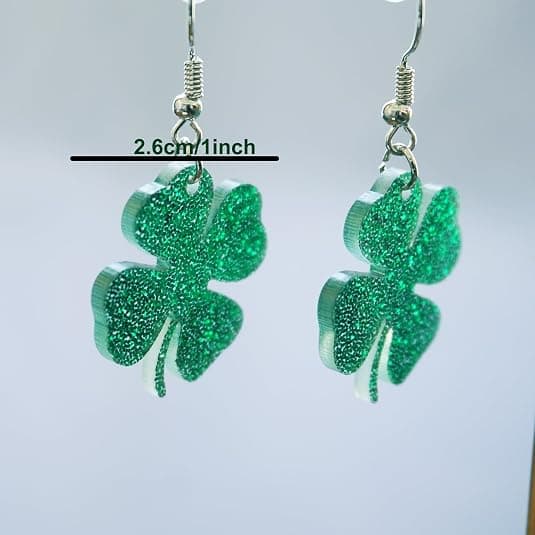 St Patrick's Day Øreringe - Grønne Kløverblad Dråbeøreringe - Irsk Shamrock Smykker til Kvinder Lykkeamulet Tilbehør