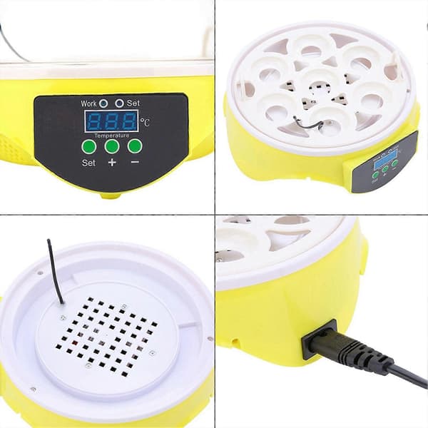 Mini Digital 7 Egg Kapasitet Kylling And Fugl Klekke Inkubator Verktøysett EU-plugg 220V