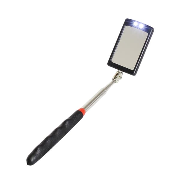 Teleskopisk roterande inspektionsspegel med dubbel vit LED-belysning 29-88 cm