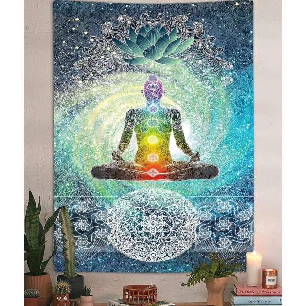 Chakra Vertikal Gobelin Syv Chakra Yoga Meditation Zen Dekorativ Gobelin Hængende i Soveværelse