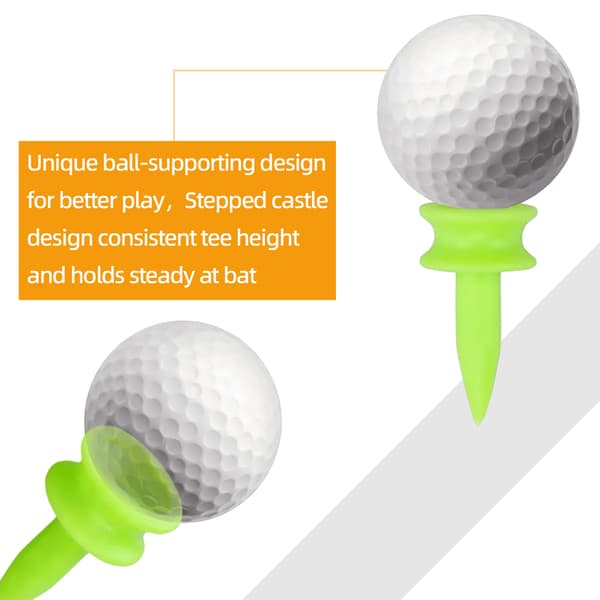 Golf Tees Plastik 25MM 100 Stk Små Grønne Golf Tees 1 tomme