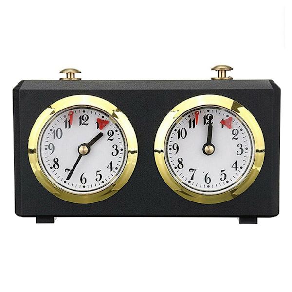 DT05ah Mekanisk Internationell Schackklocka (Svart){hw}