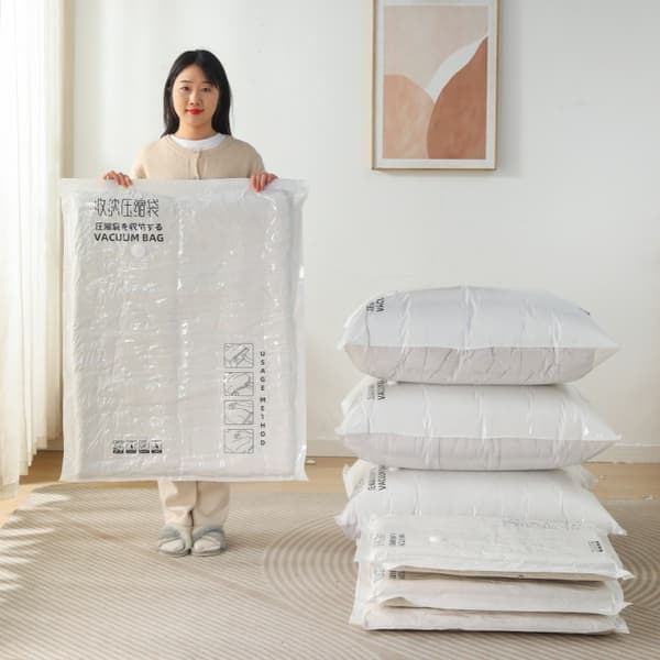 3-pack vakuumförvaringspåsar, kraftiga kompressionspåsar för kläder, filtar och sängkläder Minimalist Style 50×70cm (Medium)