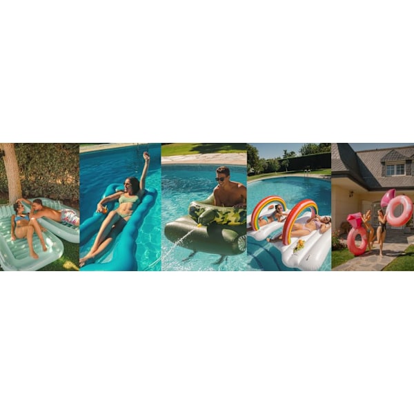 Joy gigantisk uppblåsbar flytande solstol för pool, solbädd, uppblåsbar solmadrass, kan användas utomhus, i trädgården, på bakgården{f2}