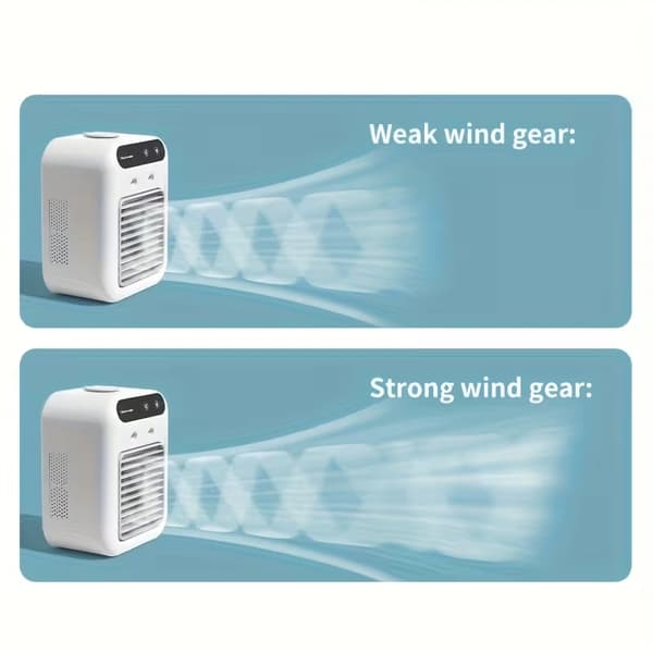 Bærbar mobil aircondition/sprayventilator/USB-genopladelig minikøler til skrivebordet