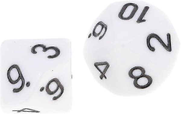 10 stk. 10-sidet D10 polyhedral til og spille spil gave hvid{h}