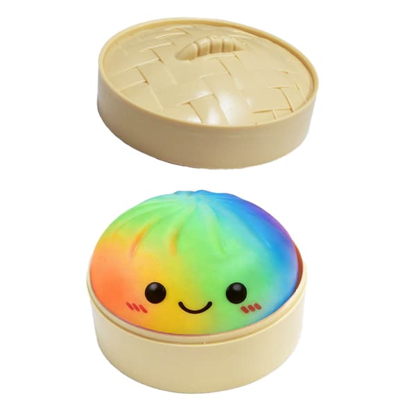 Regnbuebolle Squishy Stresslegetøj – Stor Dampet Bolle Klemmelegetøj til Angstlindring*B* B