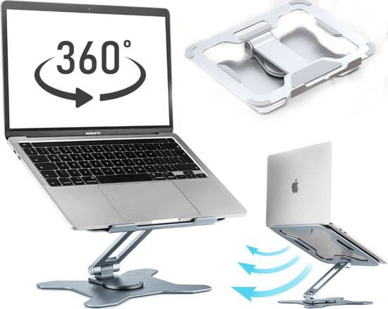 Laptopställ deluxe version, ergonomisk design, 360° vridbar, kolstål, 25*20 cm, silver