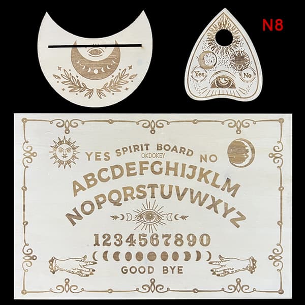Pendelbräda i trä, graverad magisk bräda Ouija 9(XH(