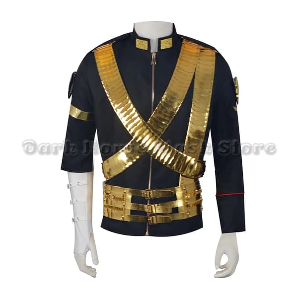 Michael Jackson JAM Tour Jakke og Metall Kulebelte Punk Stil Halloween Kostyme full set S