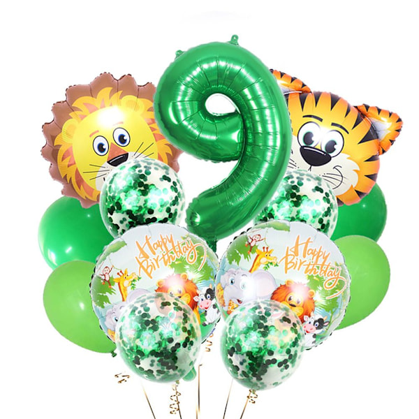 14 st Djungeldjur Lejon Ballonger Set Number 9