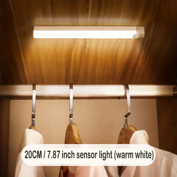 USB LED Rörelsesensor Ljuslist – Magnetisk Garderobsskåp Under Skåp Lampa*Vitt ljus*30CM White light 30CM