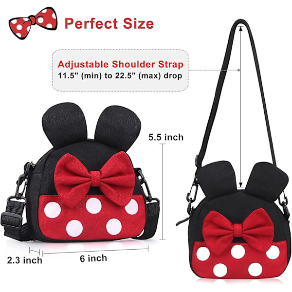 Sød Disney Crossbody Taske til Små Piger Toddler Minnie Mouse Rejse Crossbody Taske Lille Børnetaske Mini Tegneserie Cross Body Taske