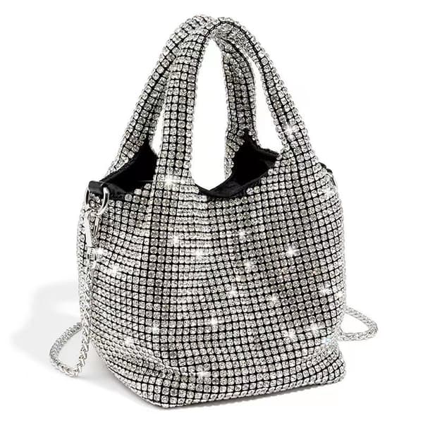 Dam Aftonväskor Strass Handväska Glittrig Crossbody Väska Bröllop Balväska}F2{