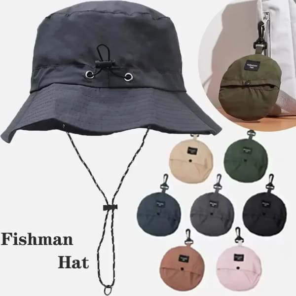 1 stk. udendørs foldbar hurtigtørrende kreativ fiskerhat til unisex sommer solbeskyttelse Panama hatte vandre bjergbestigningshat brick-red One Size
