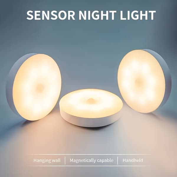 USB Uppladdningsbar LED Rörelsesensor Nattlampa (1/2/3st) – Magnetisk Montering, Varmt & Vitt Ljus för Sovrum, Garderob, Hall Warm White 2pcs