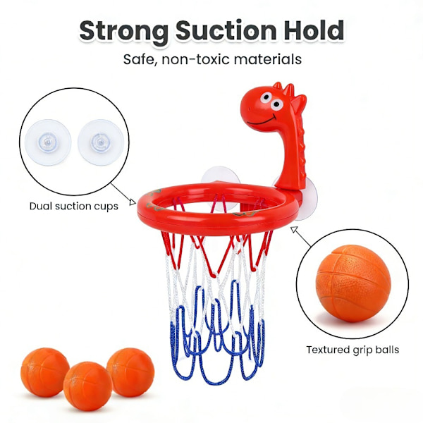 6 stk. badekar mini basketballkurvleker for barn Orange