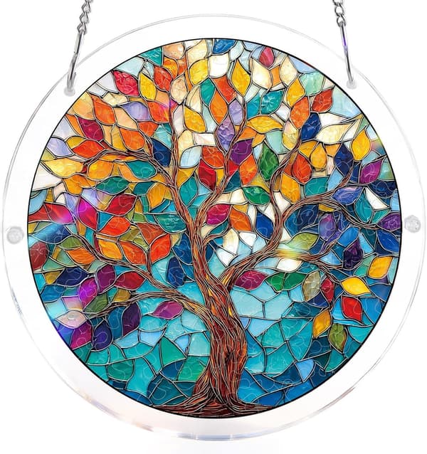 Solkatcher Akryl Puslespill Ornament Fargerik Vindusdekor Lysfanger Rund Kunstdekorasjon*DP032* DP032