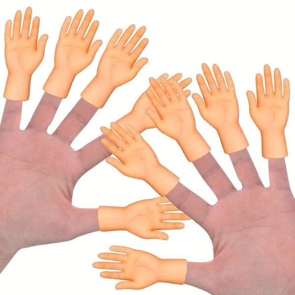 10 förpackningar Mini Finger Hands Gummi Hand Finger Puppets - Roliga små figurer