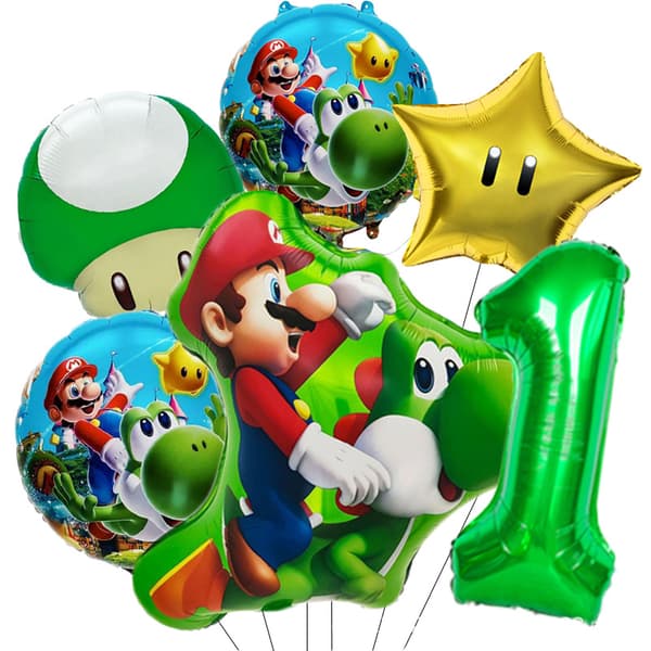 Super Mario Prinsesse Folieballonsæt, Tegneseriefigur Temafestdekoration til Børnefødselsdag