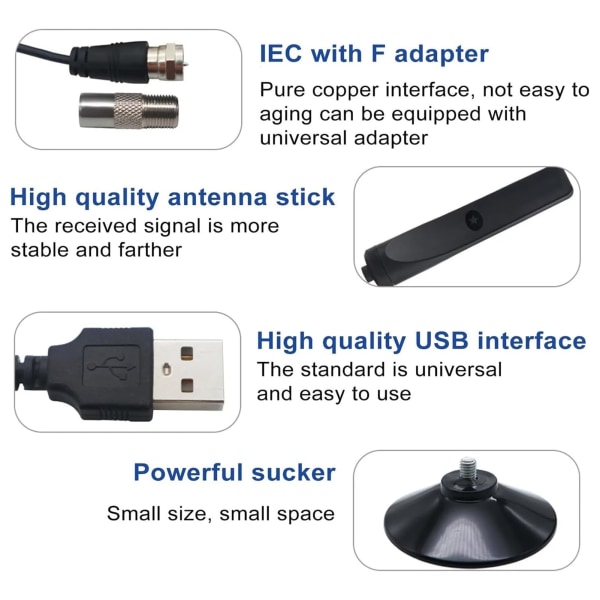 TV-antenni, TV-antenni Signal Booster Support 1080P, TV-antenni älytelevisiolle sisätiloissa, Digitaalinen TV-antenni