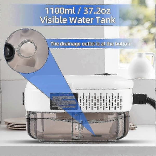 Damprenser 2500W højtryk til dybderengøring 1100ml 3 bar Grey US Plug