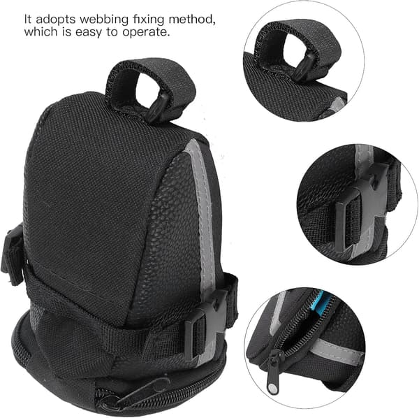 Rammepose - Sadelpose - Cykelsadelpose - 1,2L Cykelsadelpose - Polyester sadelpose med refleksstriber - Cykelsadelpose - Sikker og bekve...