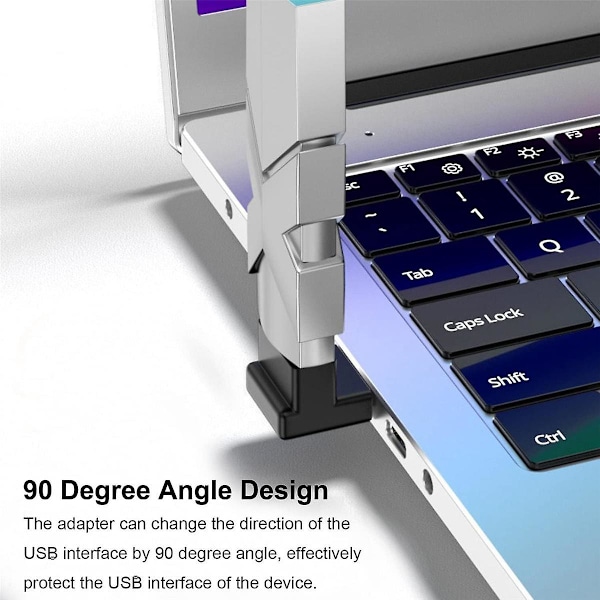 4-pakk USB 3.0 -sovitin, pystysuora ylös- ja alaspäin kulma, vaakasuora vasemmalle ja oikealle kulma, USB-uros naaras