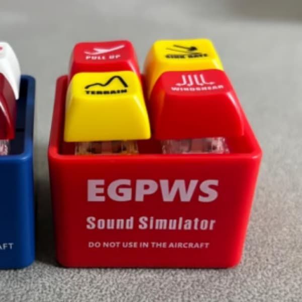 EGPWS Advarselslyd Simulator Nøglering – Pilot Cockpit Alarm Lyd Nøglering til Luftfartsentusiaster B737