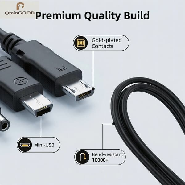 Bærbar 10-i-1 multifunksjons USB-ladekabel universell multiplugg telefonladerkabel kompatibel med alle Android-smarttelefoner 1pcs No