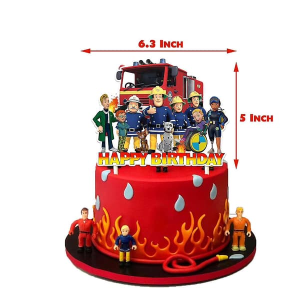 Brannmann Sam Tema Bursdagsfest Pynt Ballonger Banner Kake Topper Sett Kit