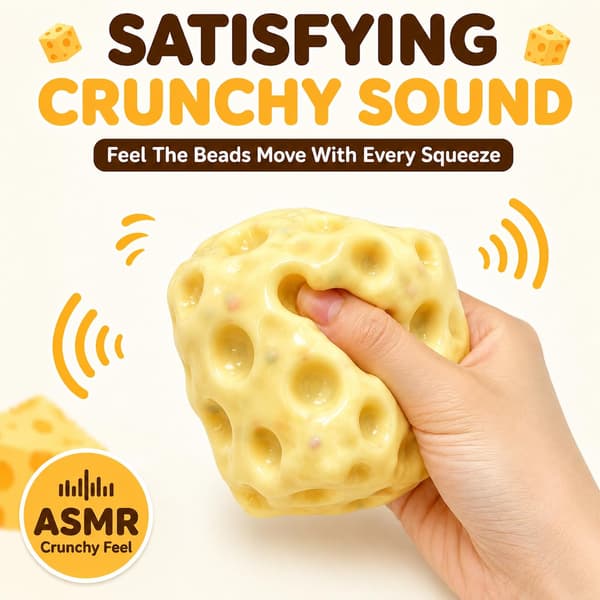 Sprø Smør Squishy Pinne ASMR Sakte Stigende Perle Klemme Skrivebordsdekorasjon Gave til Voksne (Ost) Cheese