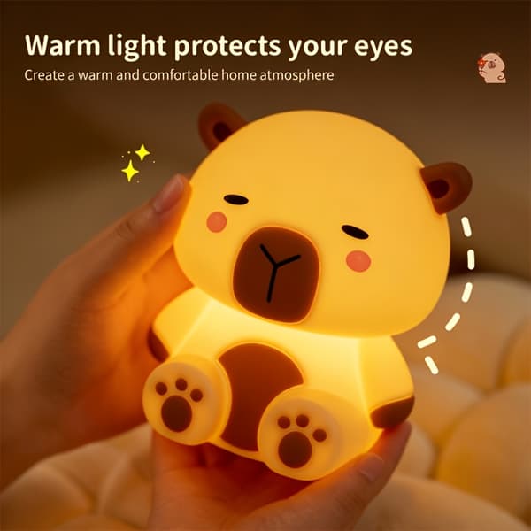 Capybara Sød Natlampe – Touch-kontrol Lampe med 30-minutters Timer – Hjemmeudgave Capybara Warm Light