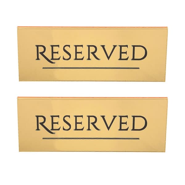 2 stk. Reservert sete-skilt for restaurant Akryl Reservert-skilt Bryllup Reservert sete-skilt