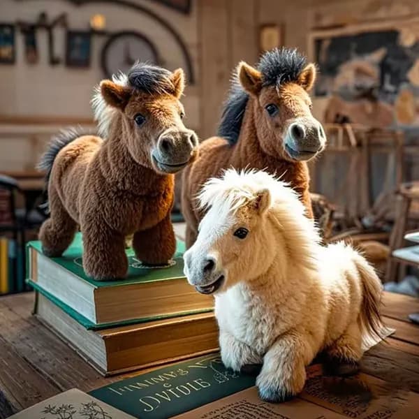 Realistisk Robot Pony Plyslegetøj - Interaktiv Blød Dukke, Perfekt til Børn og Samlere brown