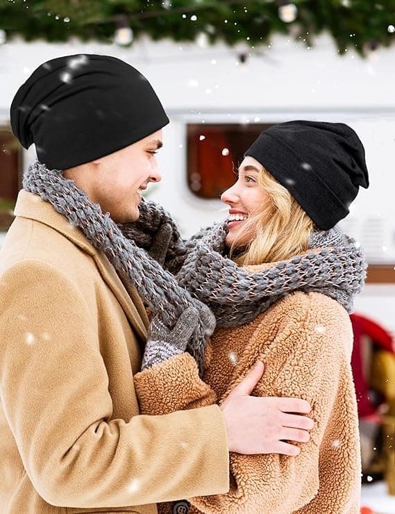 2 stk. klassisk hue til mænd og kvinder, unisex strikhue lang hue til vinter