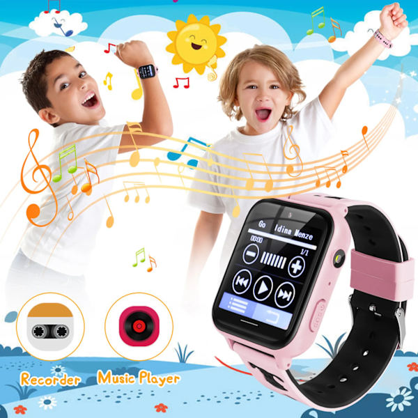 Smartwatch til børn med musikafspiller skridttæller matematik
