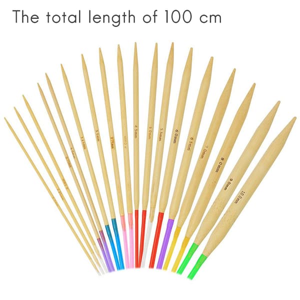18 storlekar bambu rundstickor 100cm virknålar set rör hantverk syverktyg (f2)