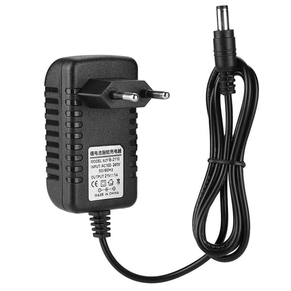 21V/1A Tykk Kobbertråd Li-ion Ladeadapter Adaptivt Litiumbatterilader EU Plugg Elektroverktøylader
