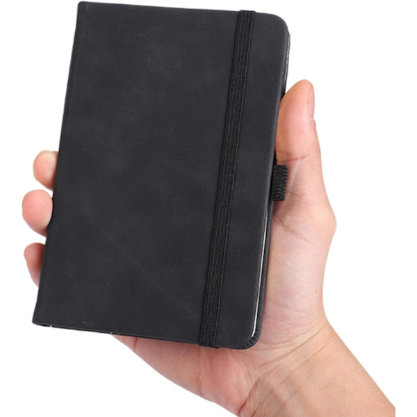 A6 Notesbog PU Læder Business Dagbog Journal 96 Ark Kontor Notesblok Sort
